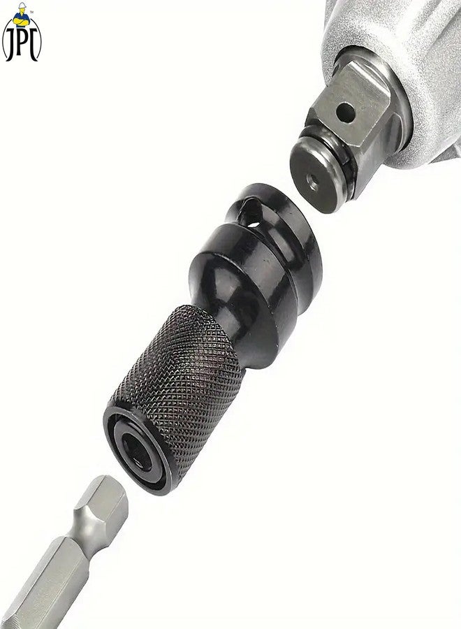 JPT حامل لقم مفك سريع الفك من JPT، محول من محرك مربع 1/2 بوصة إلى مقبس سداسي 1/4 بوصة، محول سريع الفك لمفتاح ربط الصدمات - Image 5